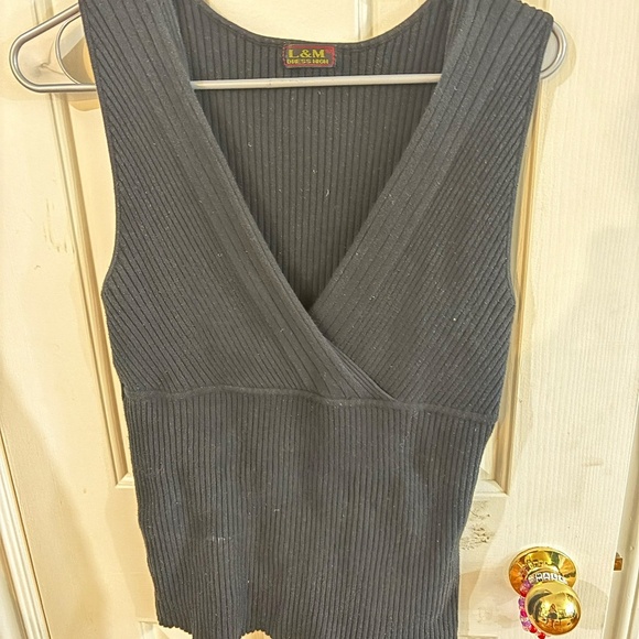 vintage 90s y2k knit tank top wrap style top - Picture 6 of 6